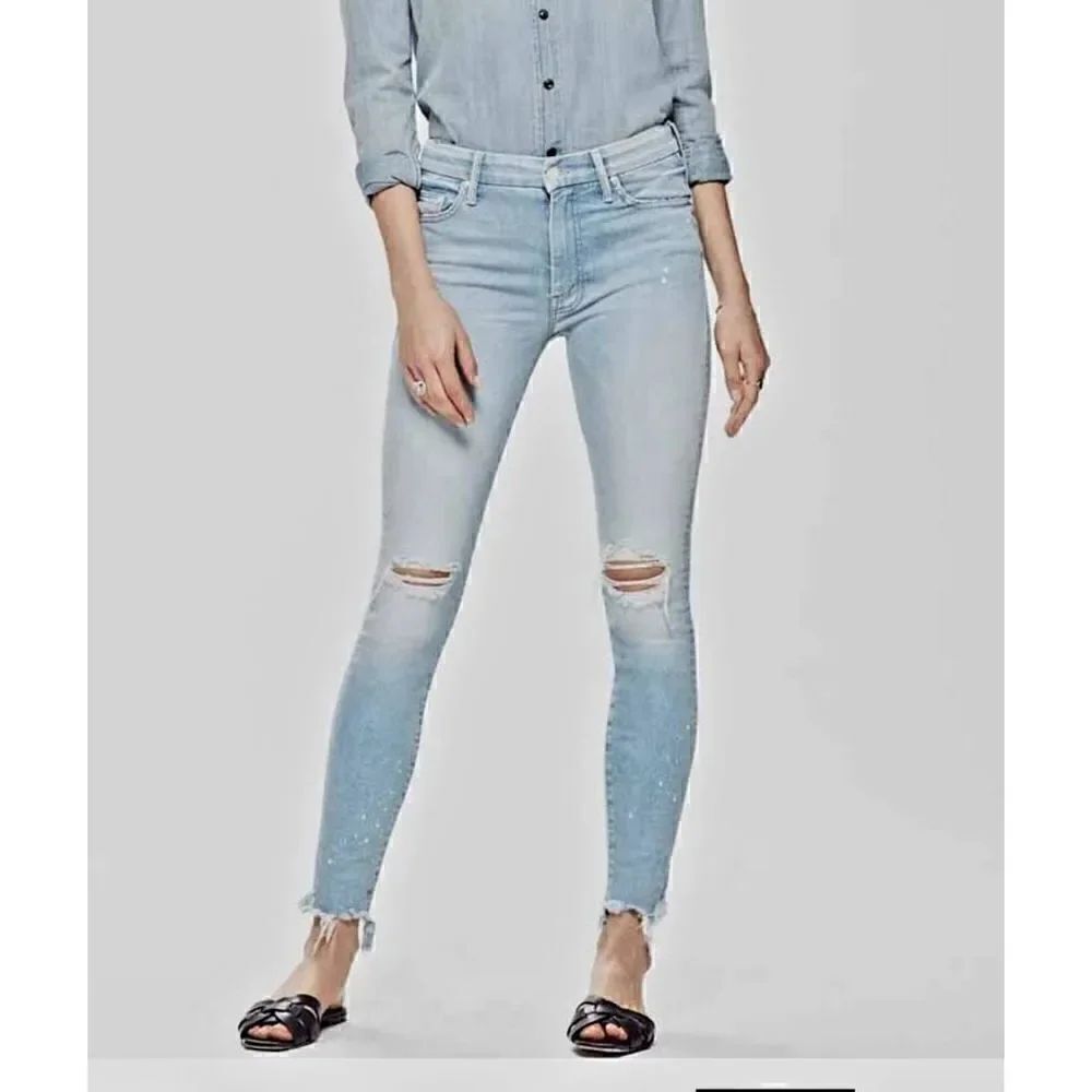 Mother Looker Sared Slit Ankle Jeans 28